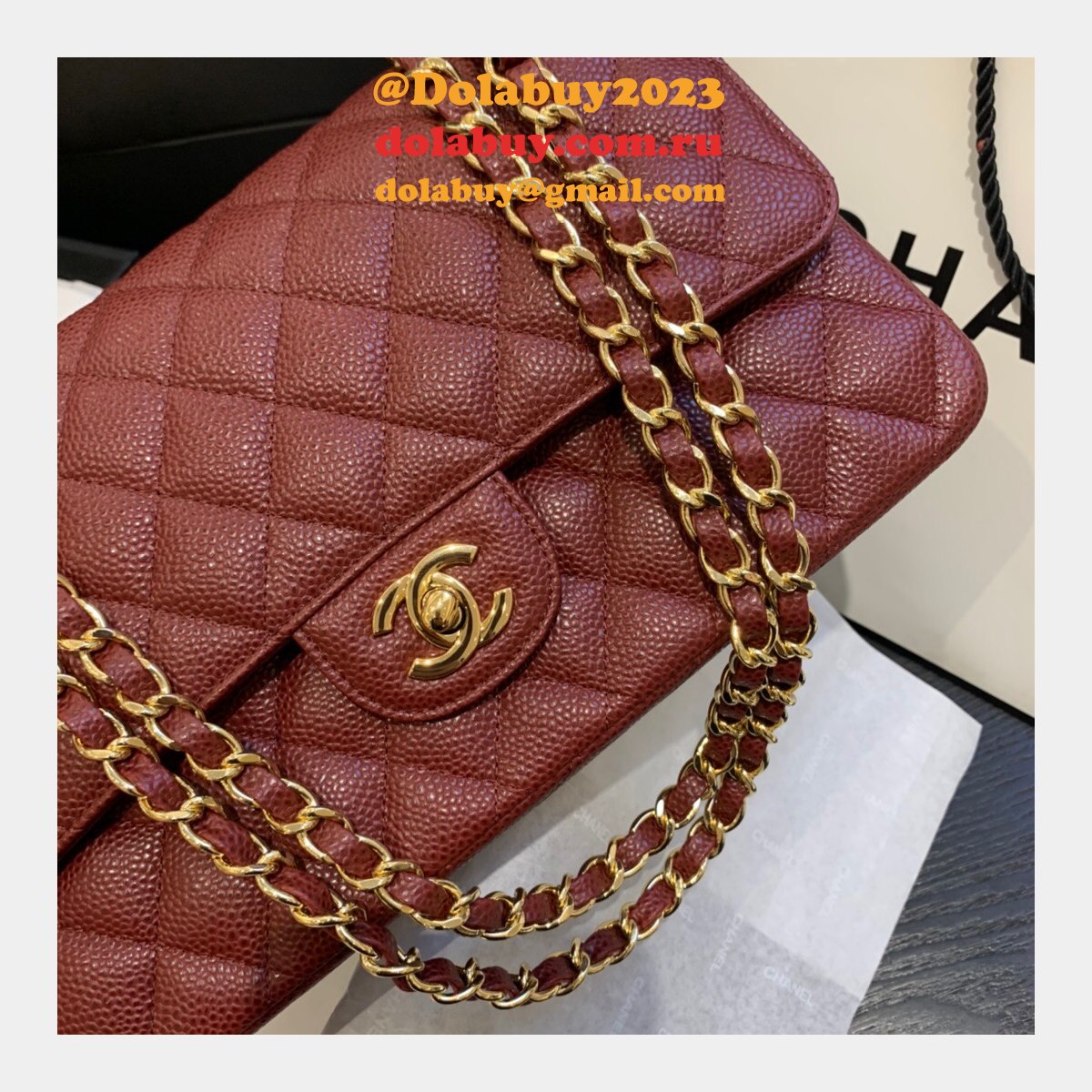Fashion Best 2.55cm Replica Caviar Gold/Silver Bags