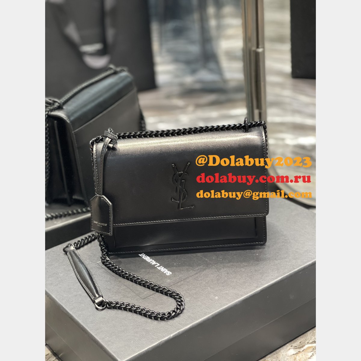 Shop Saint Laurent Sunset Mono Crossbody Bag 22CM 422906