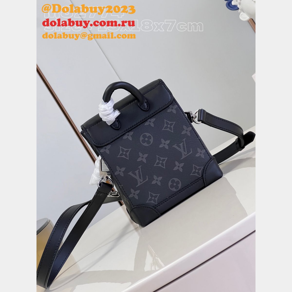 Nano Steamer Monogram Eclipse M82774 Knock Off Louis Vuitton Bag