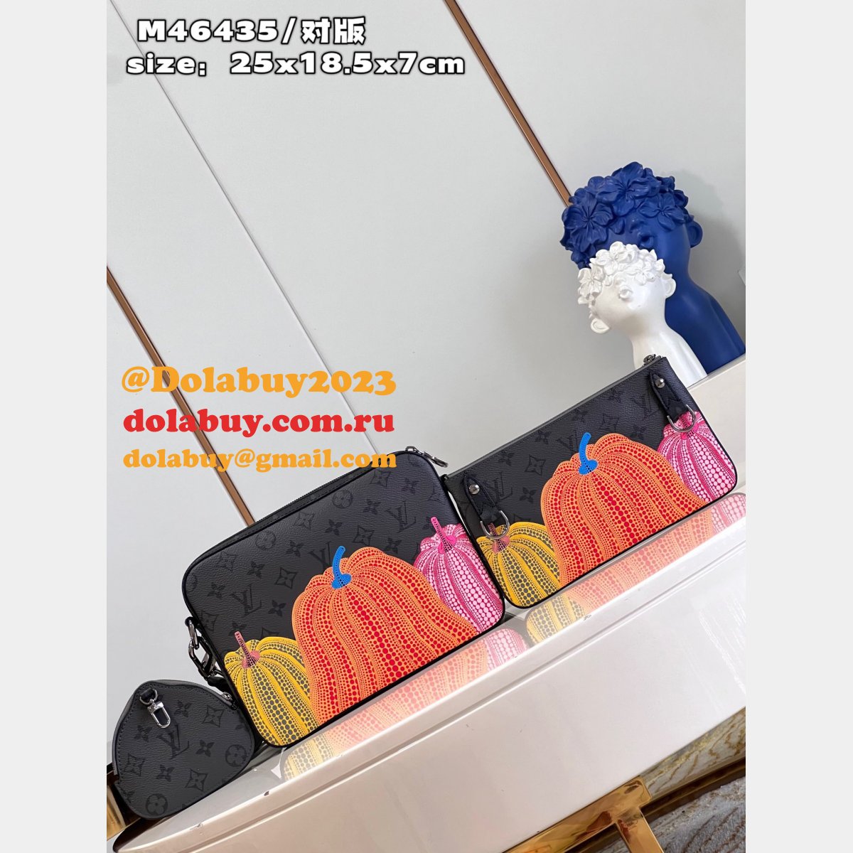 Replicas LV x YK Trio Messenger Monogram Eclipse M46435 Bag