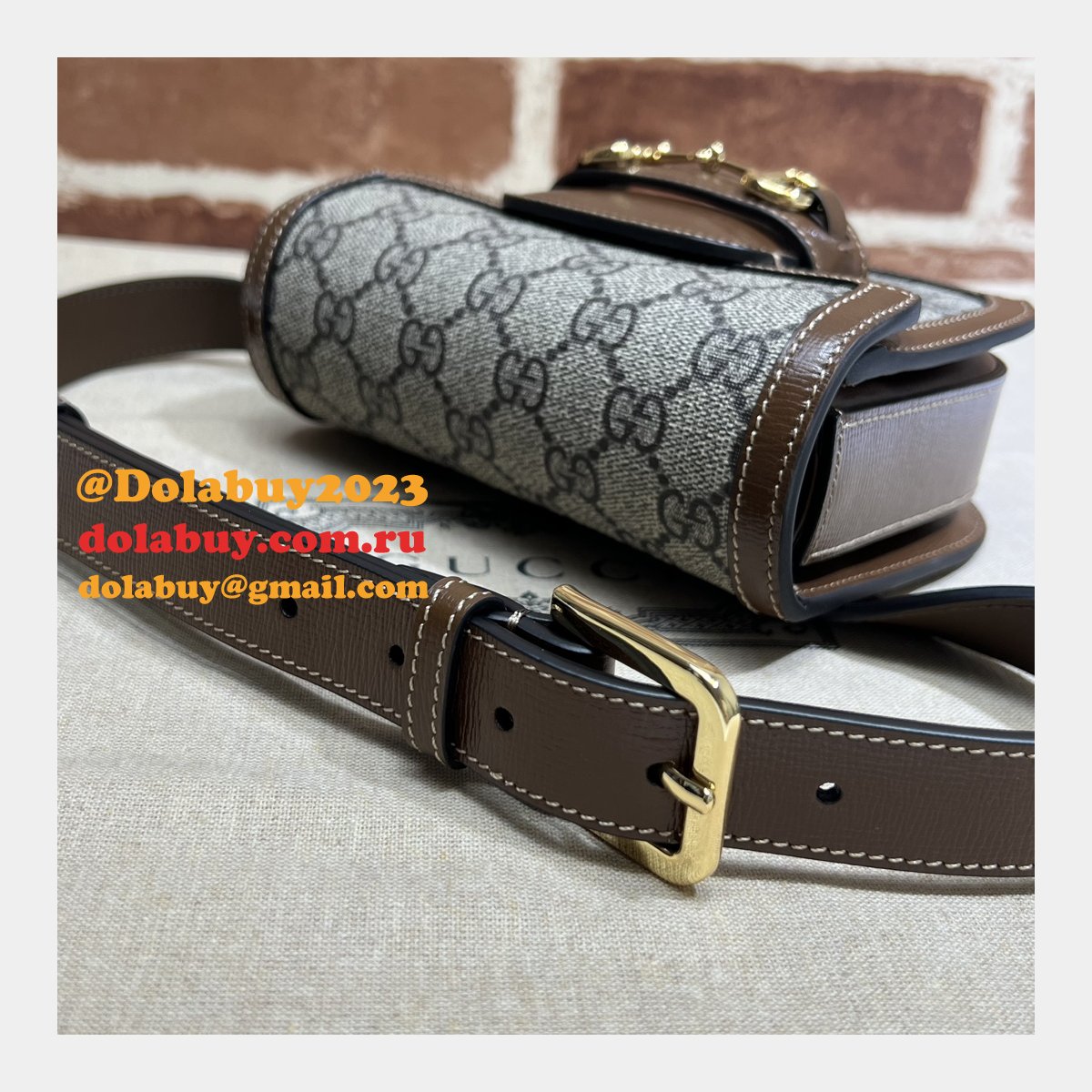 Gucci Duplicate Horsebit 1955 Rounded Belt 760198 High Quality Bag