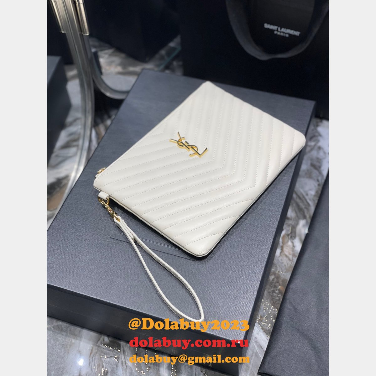 Buy Replica YSL Bags 379039/413444/440222 Clutchs Monogram A5 Pouch Online