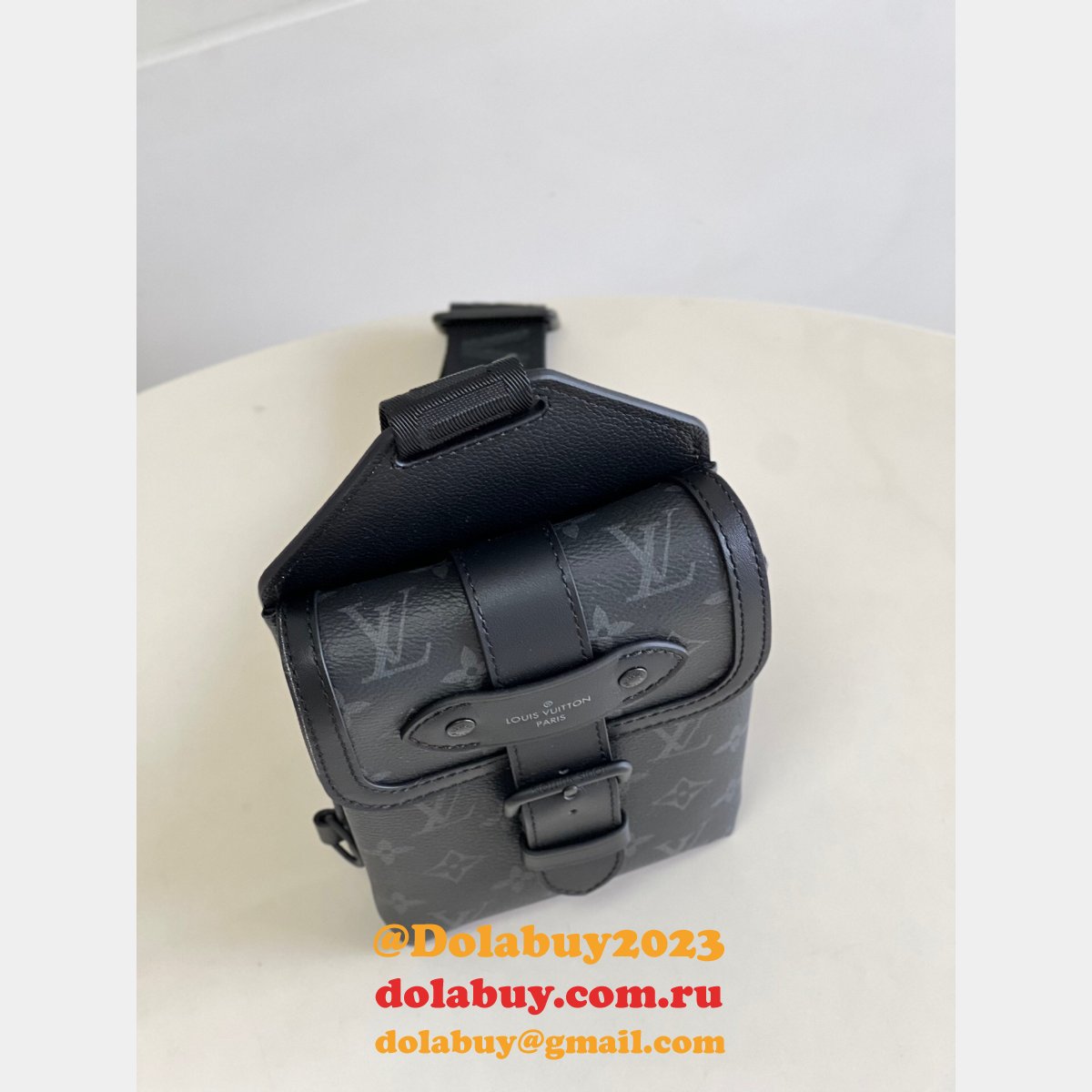 Louis Vuitton Luxury Replica Saumur Slingbag Monogram Eclipse Canvas M45912 Bags