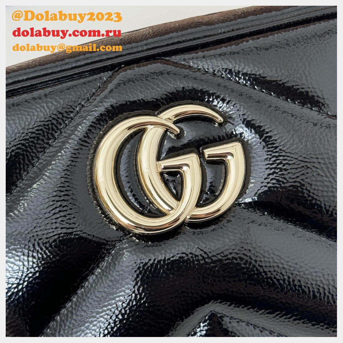 GG Marmont Gucci Duplicate Small Shoulder 802448 Black Bag