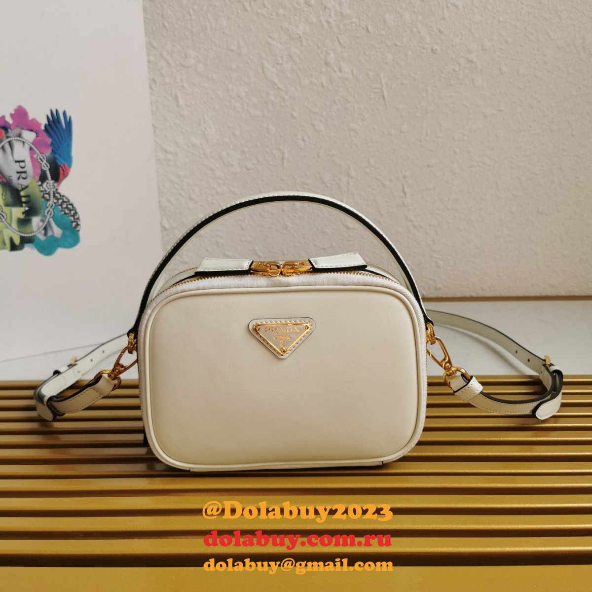 Prada 1BH203 Saffiano Leather Replica Envelope Best Bag