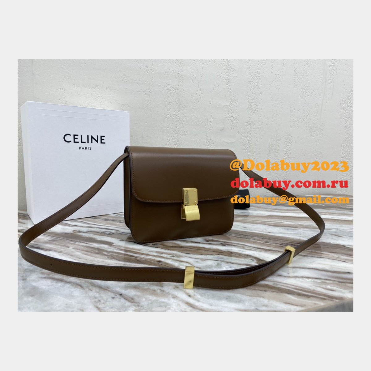 Cheap Celine Designer Teen Classic Box Brown Bag