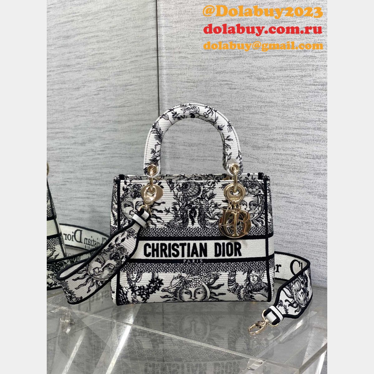 Designer Lady D-Lite Soleil Lady Dior Fake 24cm Bag