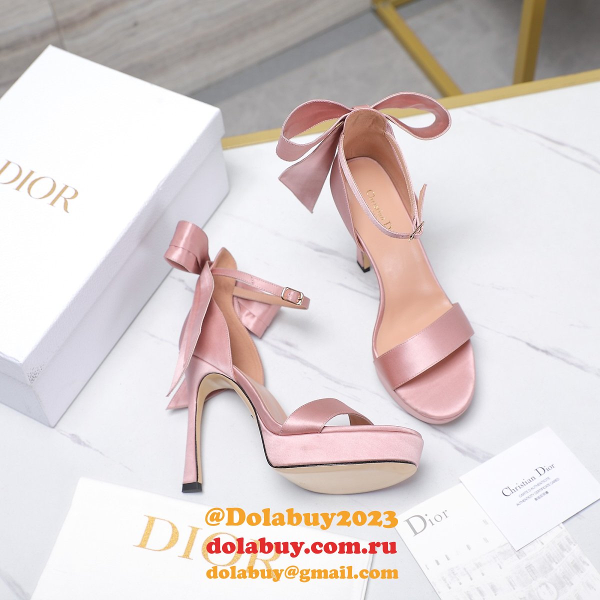 Duplicate Mlle Dior Heeled Sandal Top Quality