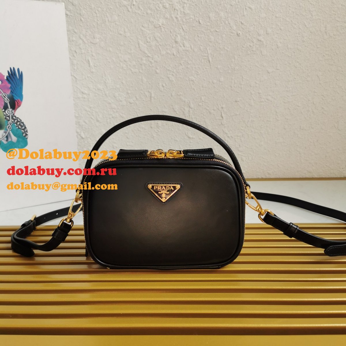 Prada 1BH203 Saffiano Leather Replica Envelope Best Bag