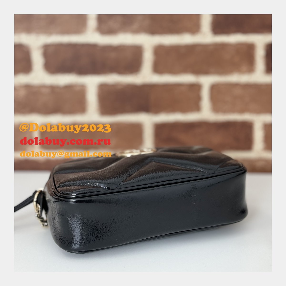 GG Marmont Gucci Duplicate Small Shoulder 802448 Black Bag