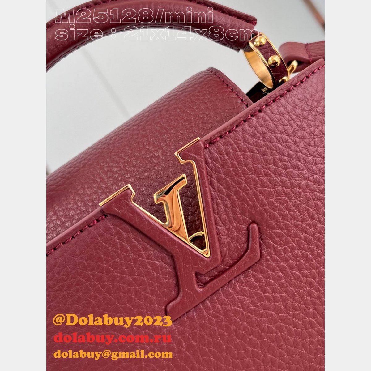 Capucines 1:1 Mirror M25128 Purple-Red Louis Vuitton Fake Handbag