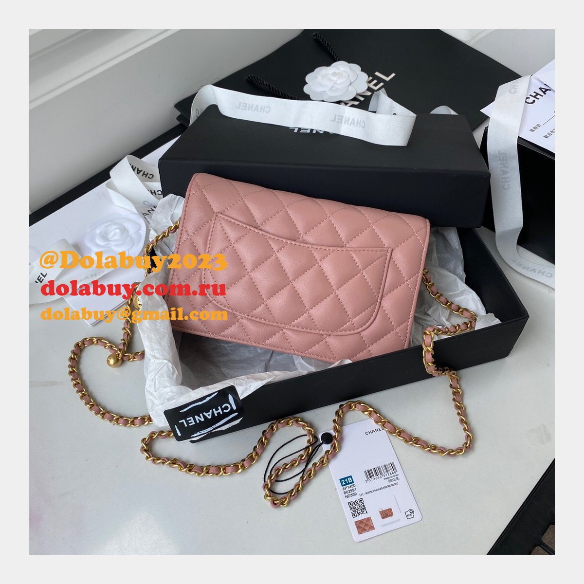 Replica 19CM Iridescent Wallet On Chain WOC AP1450 Bag