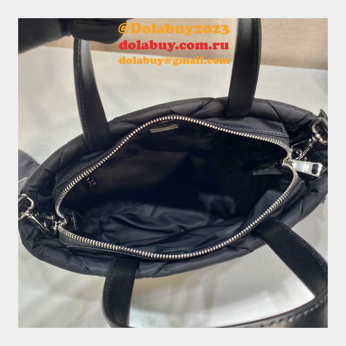 Buy Prada Replica Shoulder 1BG380 Black Handbags