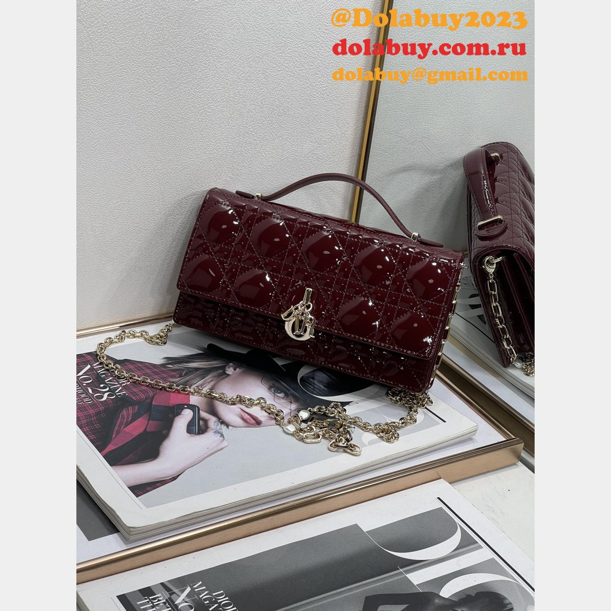 Best High Quality Christian Dior 2306A Clutch Lady Cannage Pattern Bags