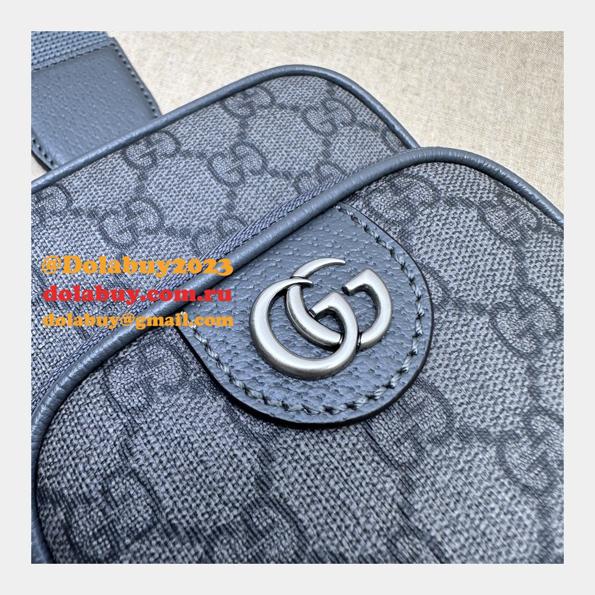 ophidia gg 752565 grey and black supreme fake G*u*i bag
