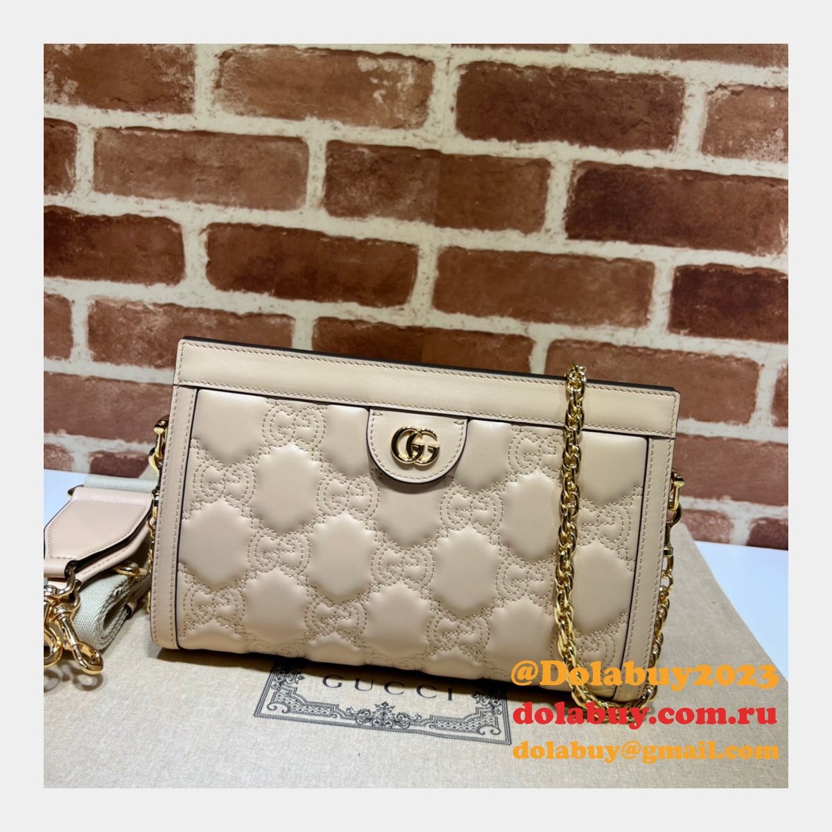 1:1 replica G*u*i 702200 gg matelassé leather shoulder bag designer bags