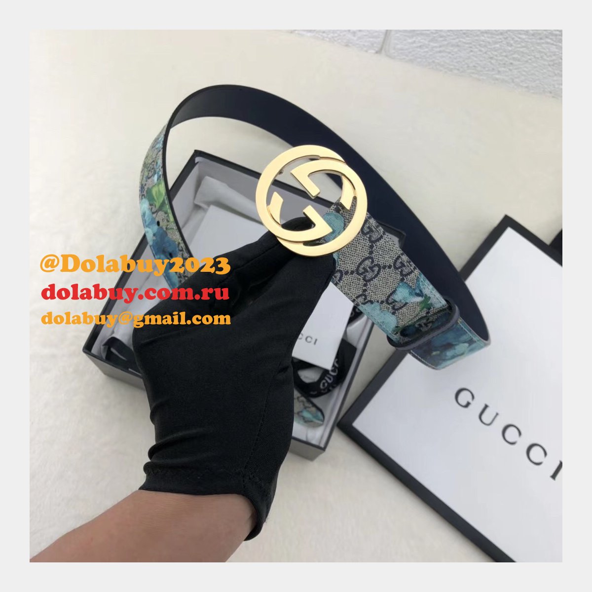 G*u*i belt with double g buckle 38mm-1 top quality