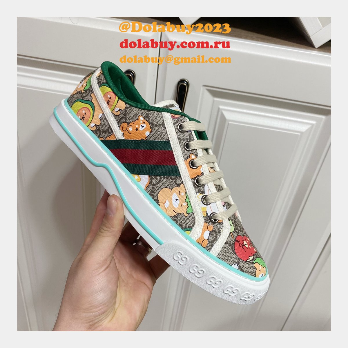 buy inspired replica G*u*i canvas designer shoes