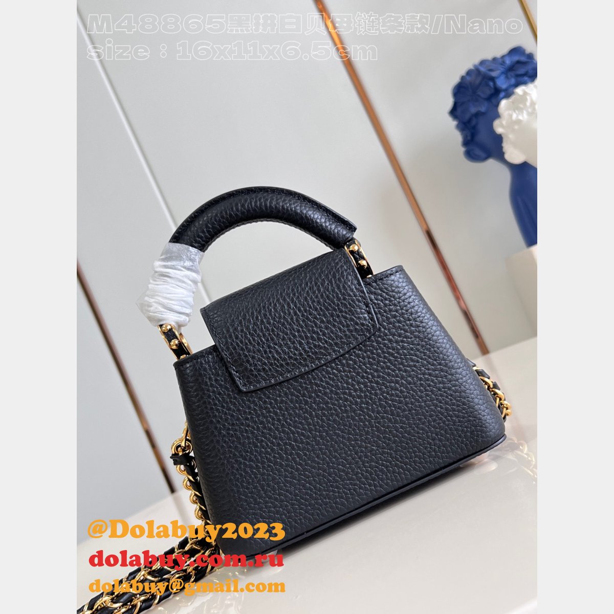 Buy Outlet Replicas Louis Vuitton Capucines M48865 Black Bag