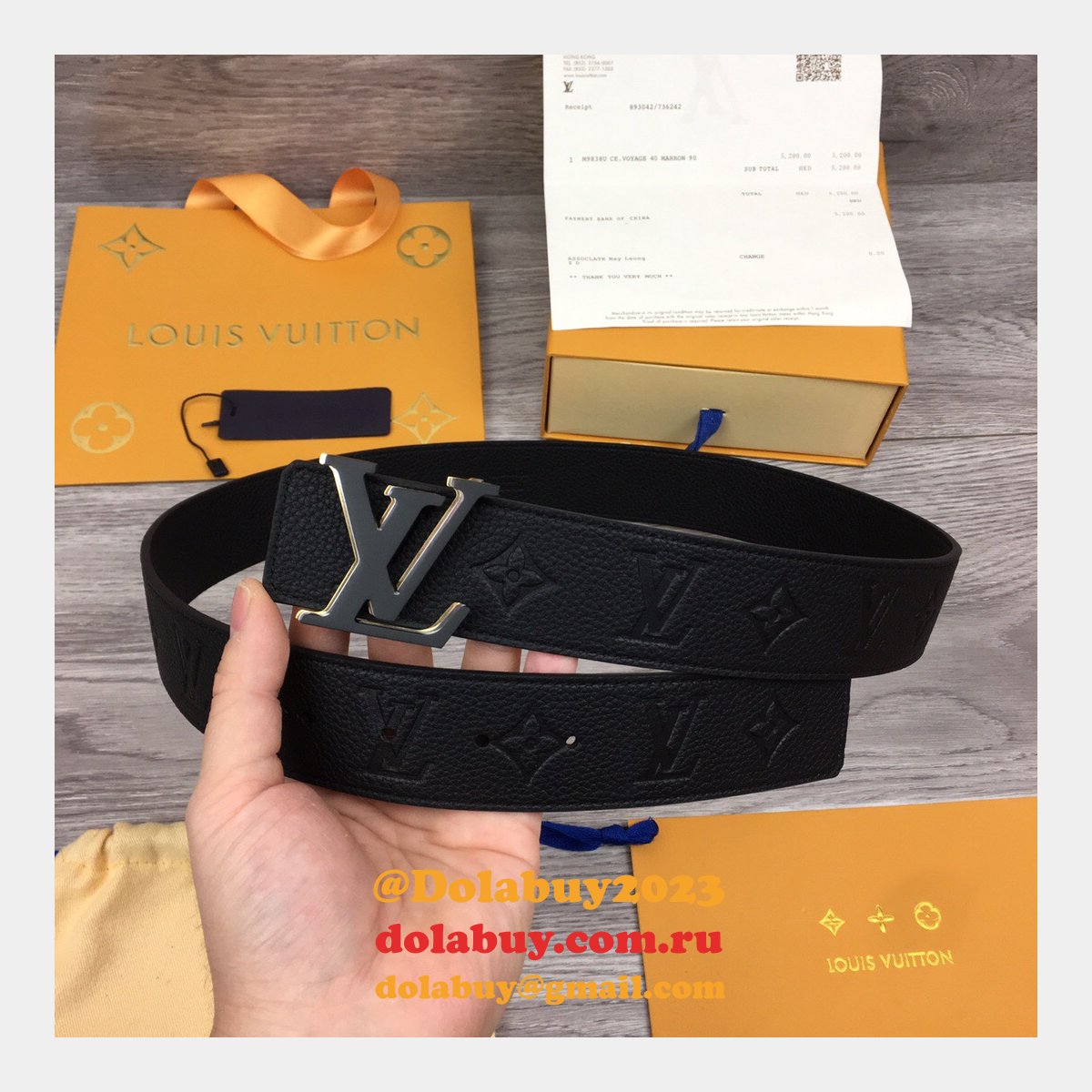 Dolabuy 2023 Louis Vuitton High Quality Replica Belts Black