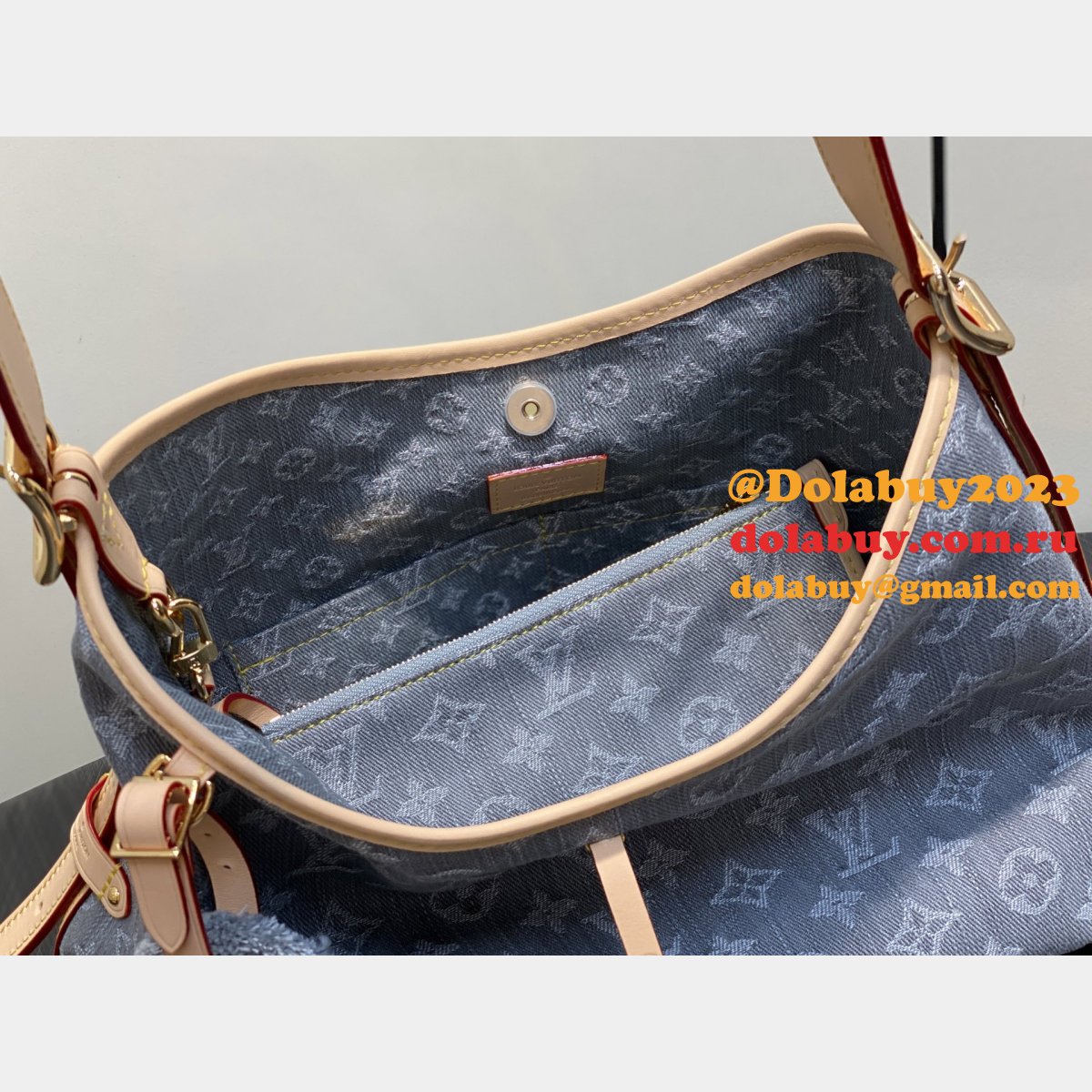 Louis Vuitton M13289 CarryAll MM Monogram Denim Copy Women Bag