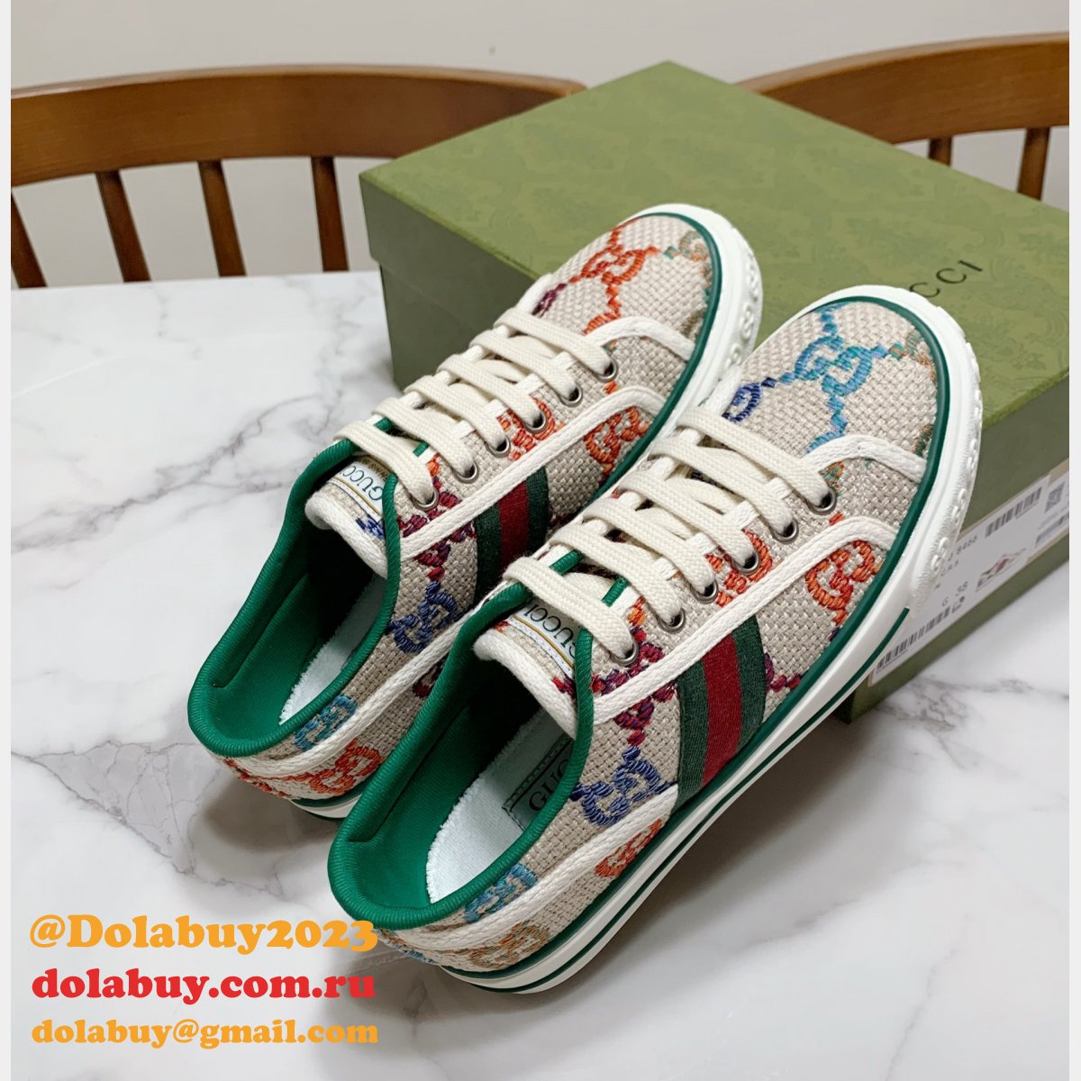 G*u*i high quality replica gu7 1977 canvas perfect shoes