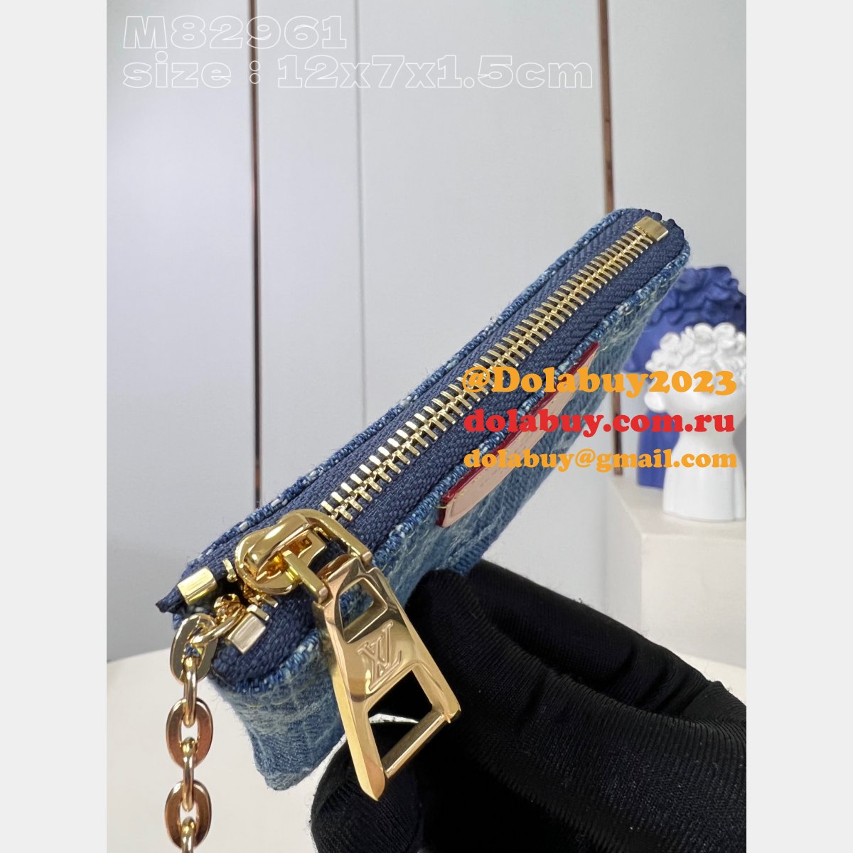 Designer Key Pouch Monogram Denim M82961 Replica Louis Vuitton Bag