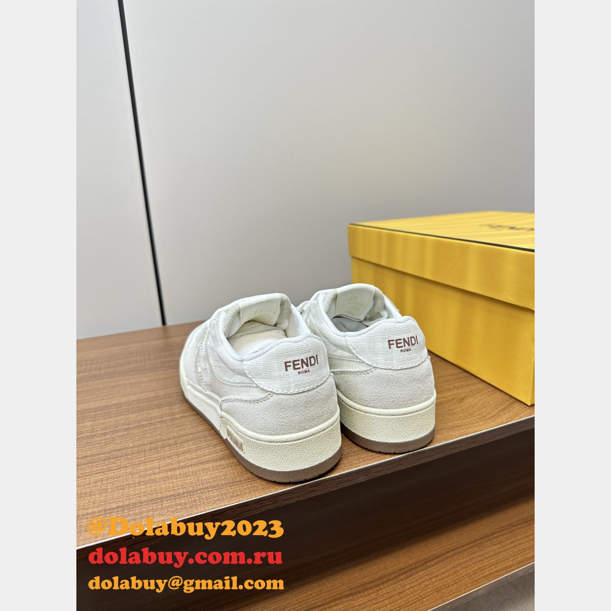 Fendi Match Leather Sneakers