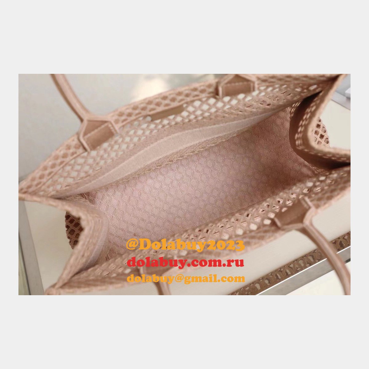 Buy Sell Designer Replica Dior CD Book Tote Pink/Black Bags