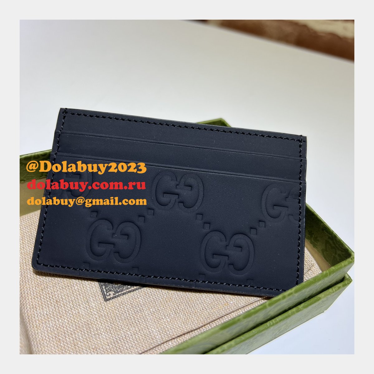GG Replcia Gucci 771314/771315/780403 Rubber-effect Zip Card Case Wallet