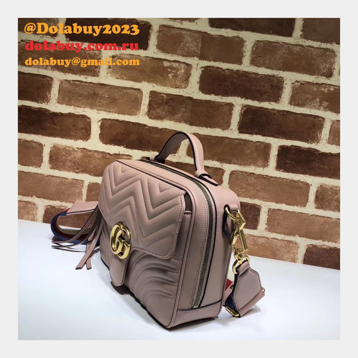 top quality G*u*i replica 498100 leather gg marmont small shoulder bag