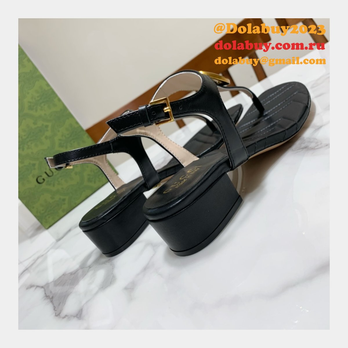 The Best Fake Sandals 1:1 Mirror Top Quality Black Shoes
