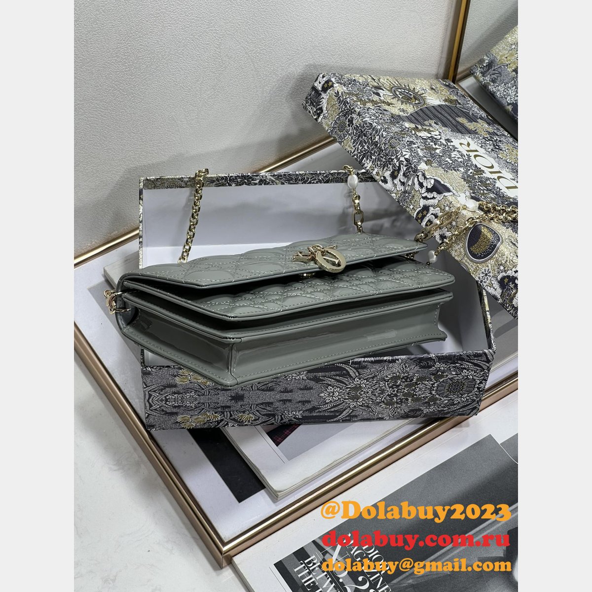 Best High Quality Christian Dior 2306A Clutch Lady Cannage Pattern Bags