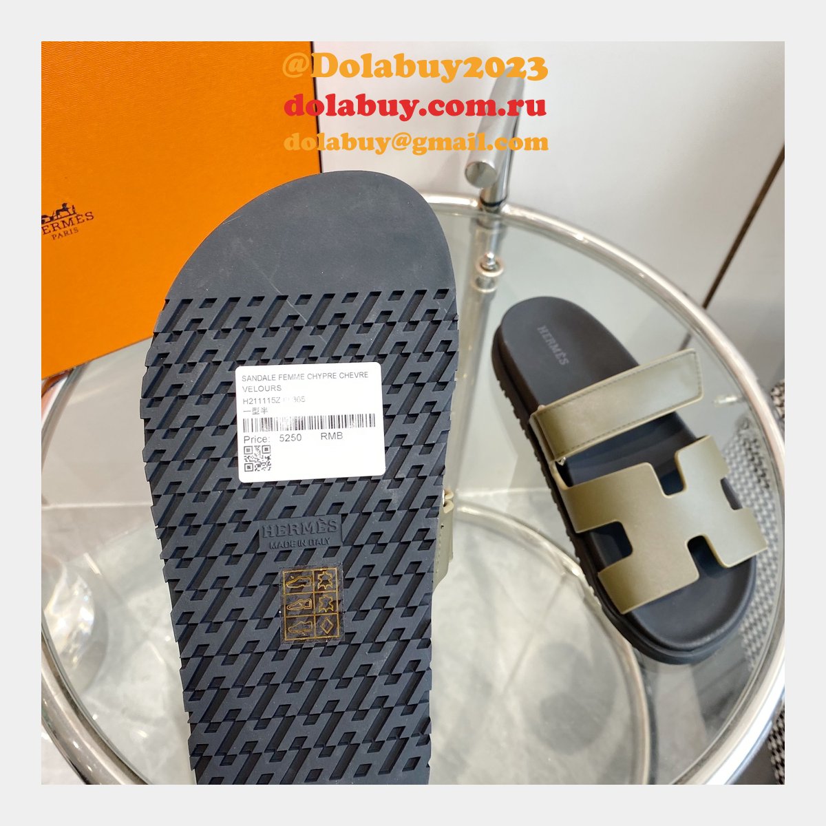 Fashion 1:1 Mirror hermes Chypre sandal