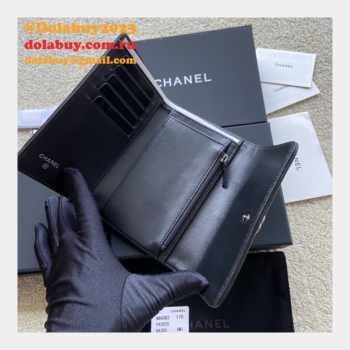 Designer CC Top Quality trifold wallet A84302
