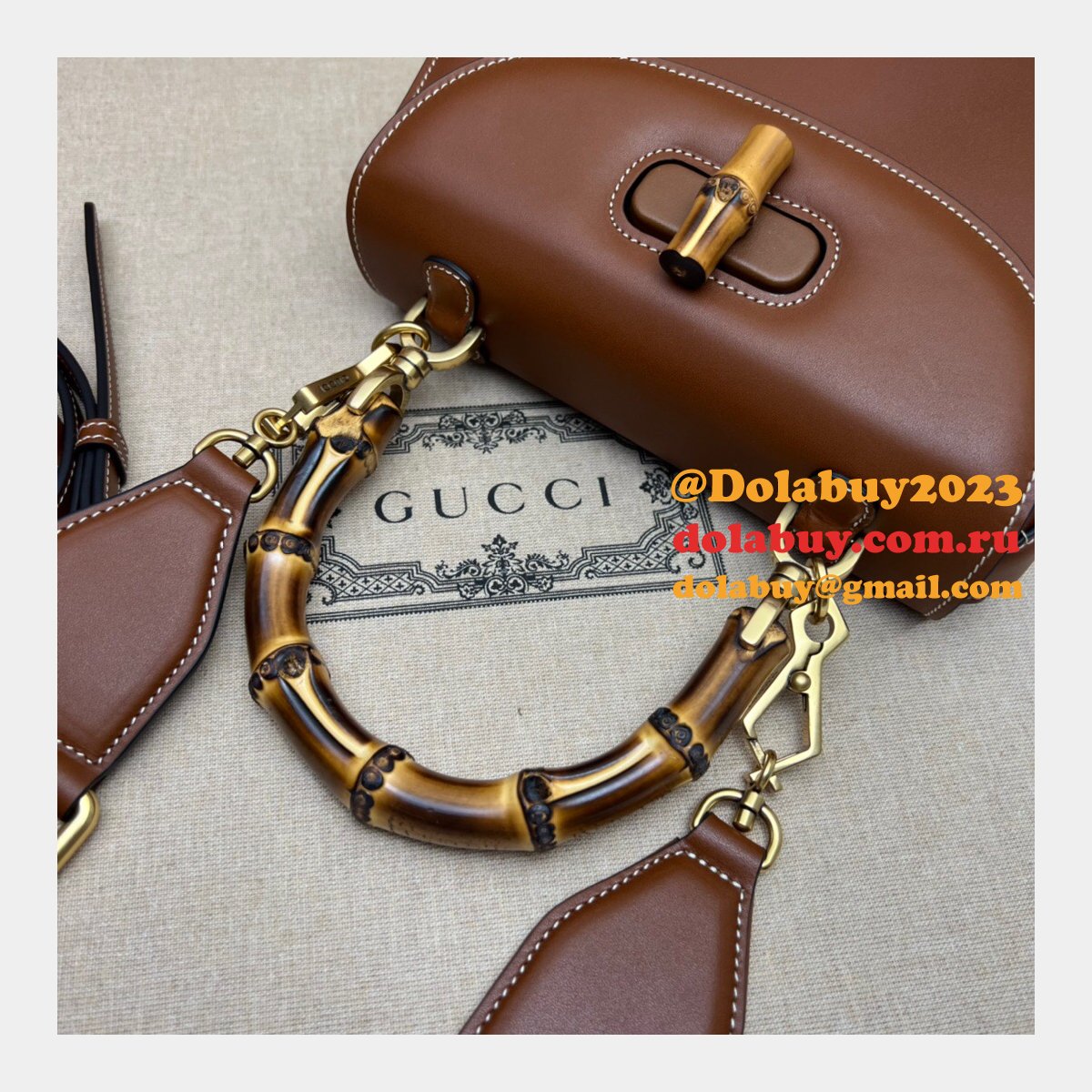 Gucci Bamboo 1947 Replica 675797 top handle bag
