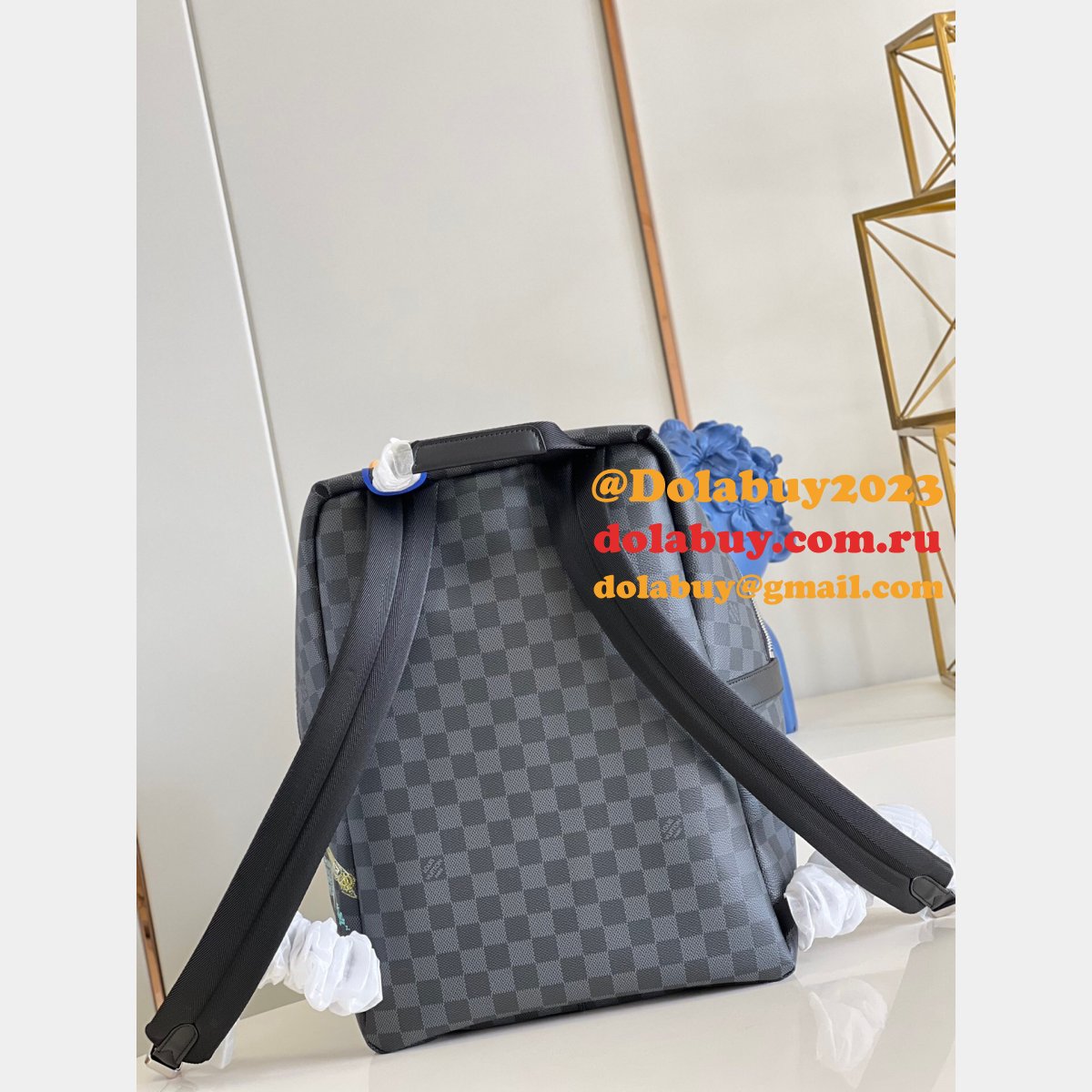 Louis Vuitton Designer M45275 Discovery Backpack Damier Graphite Replica Bags