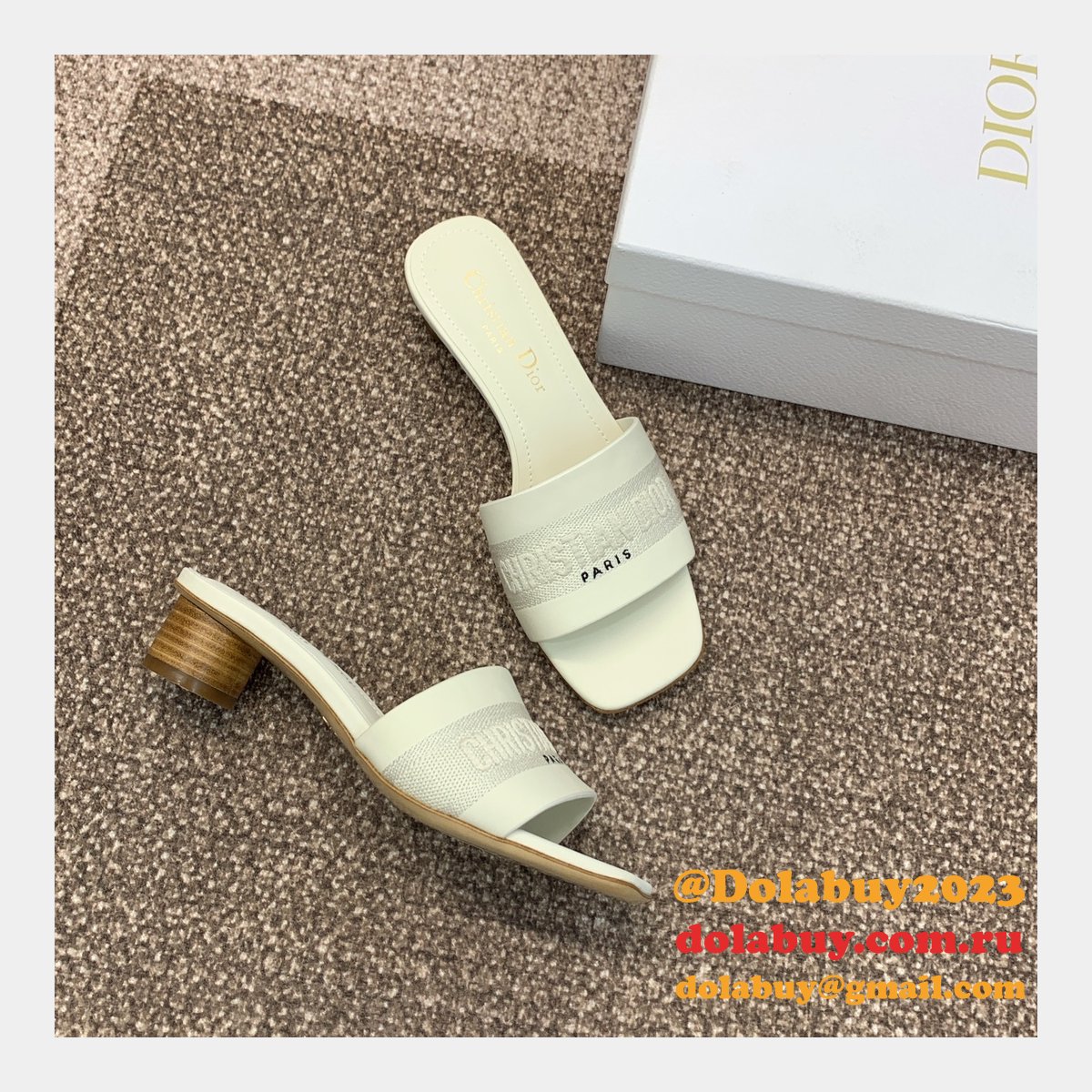 Top Quality DIOR Dway Heeled Slide
