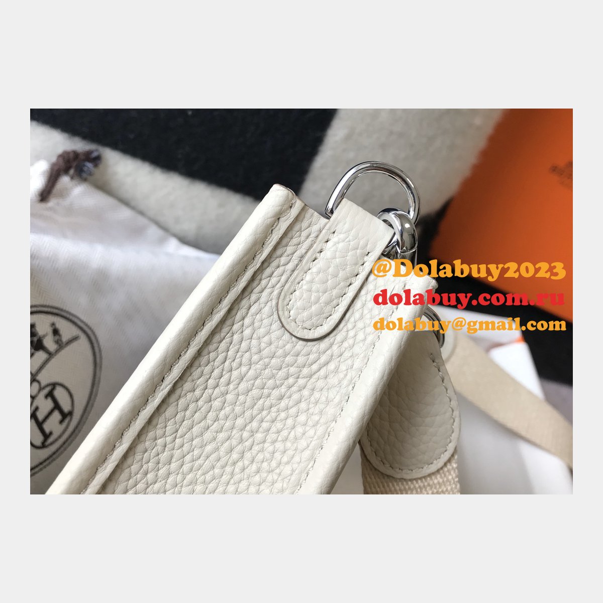 Hermes Evelyne Handbags Replica off White