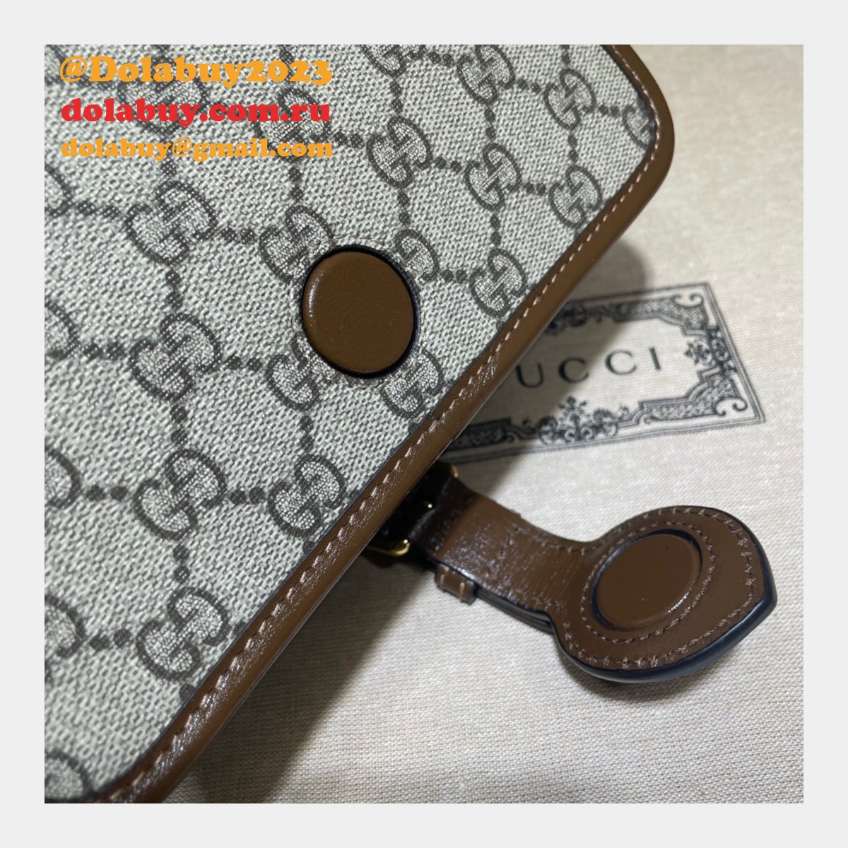 designer fake G*u*i 671620 shoulder bag with interlocking g in gg supreme