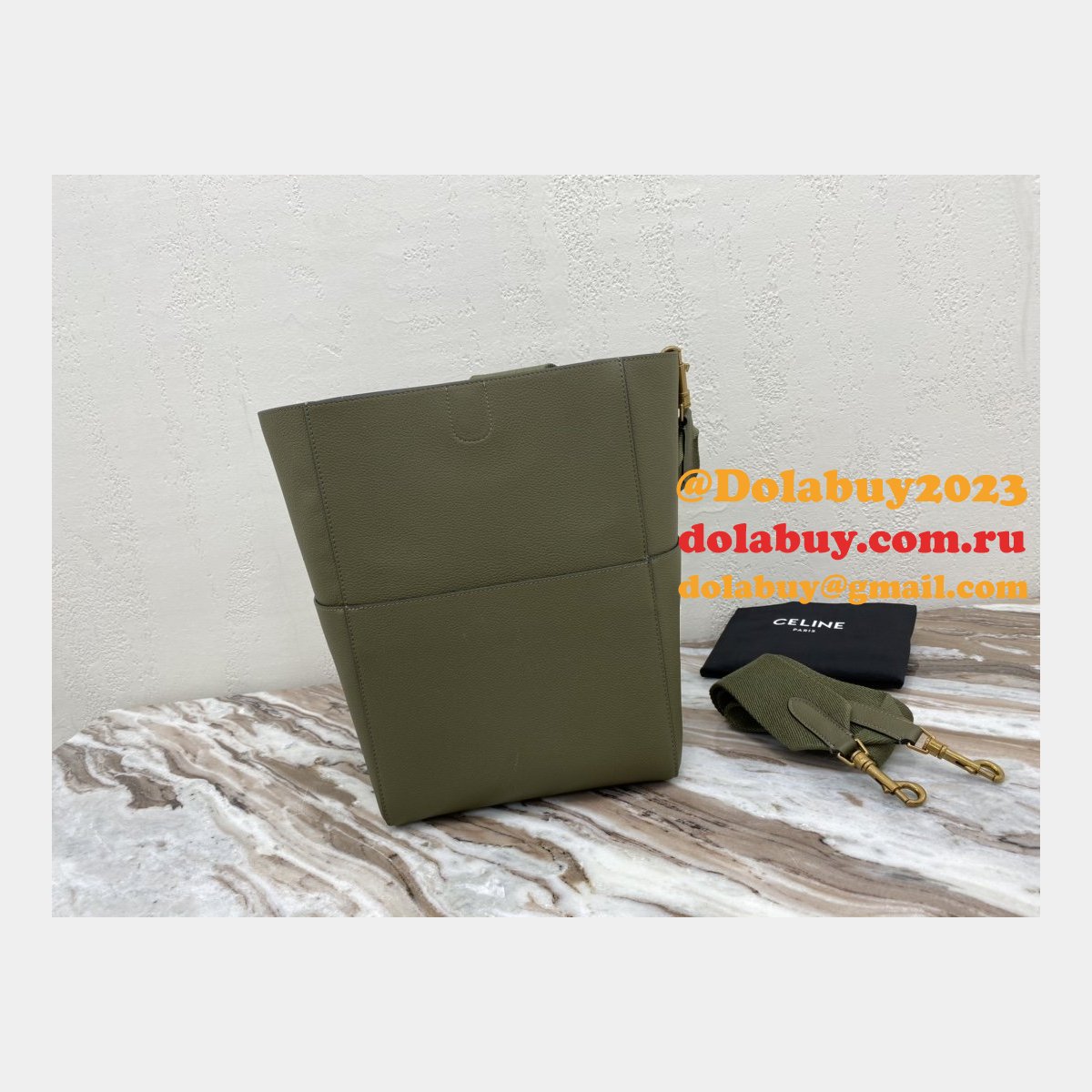 Top Quality Replica Celine Sangle Army Green Shoulder Bags