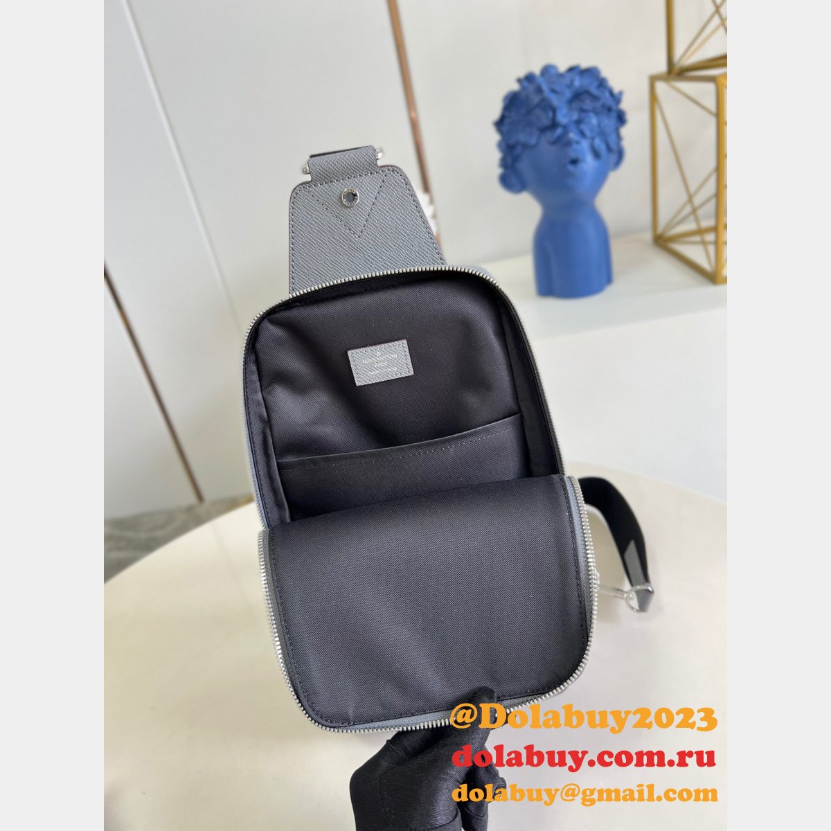 Louis Vuitton High Quality Designer Replica Avenue Sling M30443 Taiga Bag