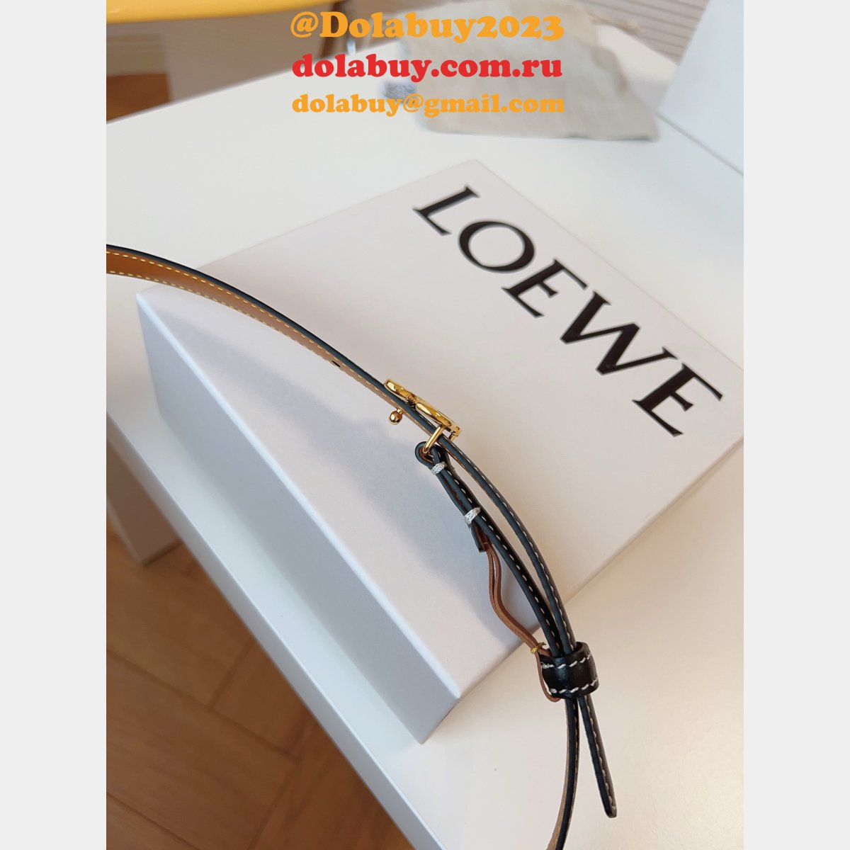 Wholesale Loewe Women Belt 1:1 Mirror Smooth 1.5cm Width