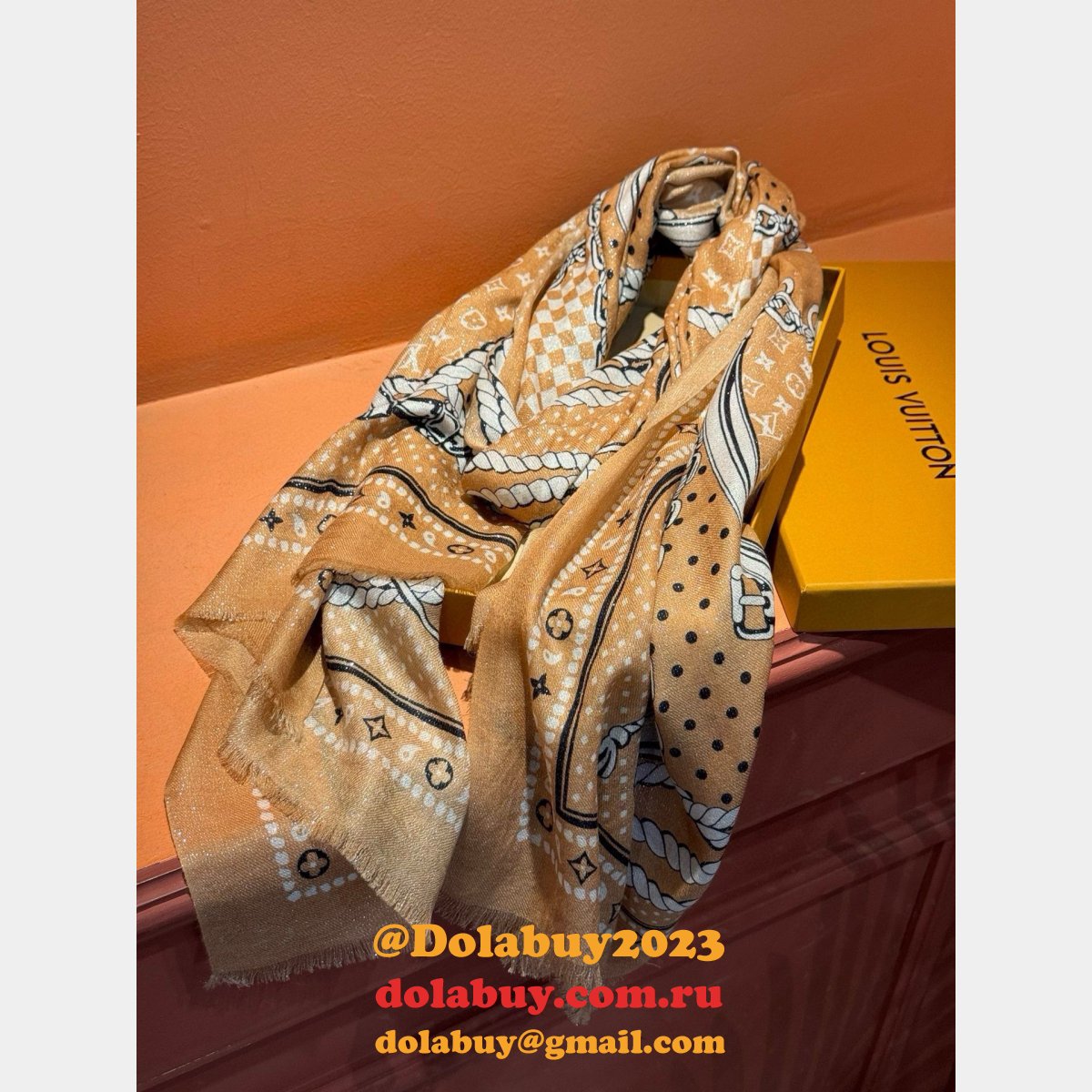 Luxury Fashion LV Silver Cashmere