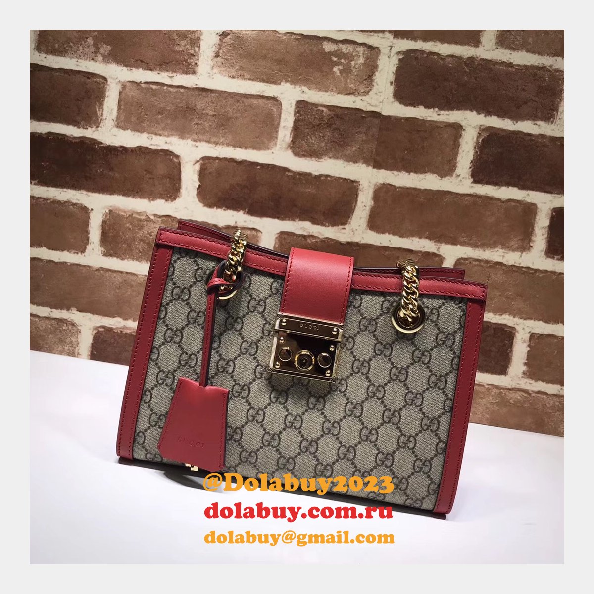 UK Gucci Replica GG Supreme Padlock Small Shoulder 498156 Bag