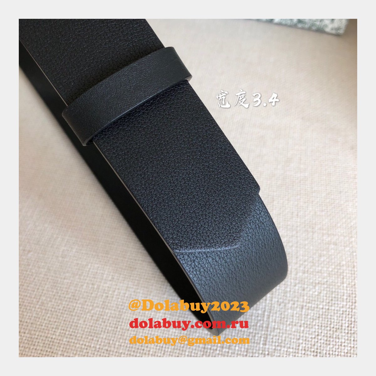 Christian Louboutin Replica 3.4cm Black Spiked Leather Belts