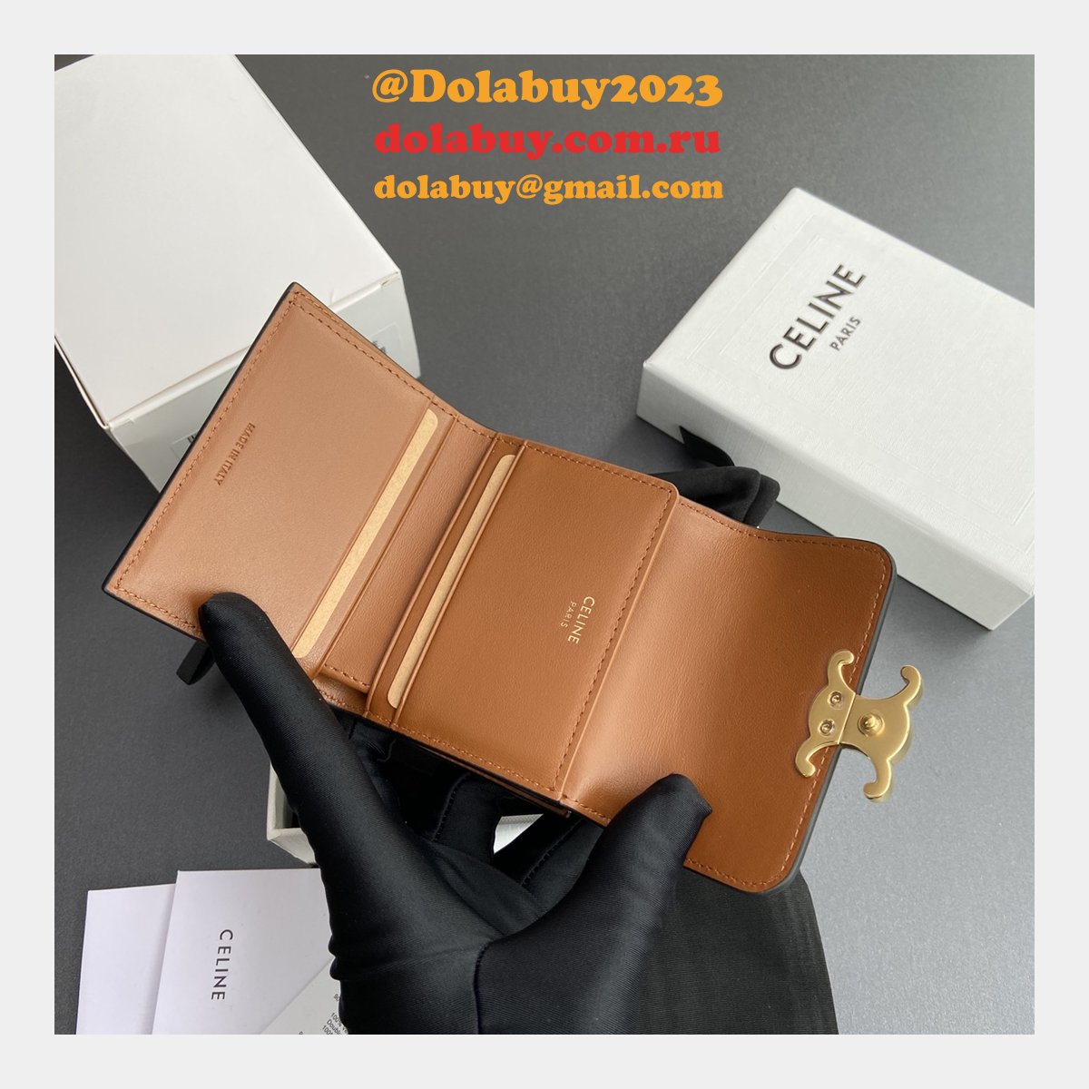 High Quality Fashion CELINE TRIOMPHE short wallet