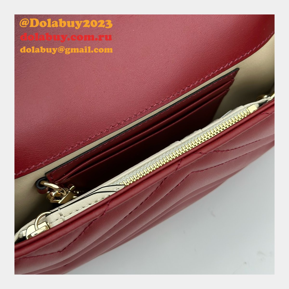 Gucci Replica GG Marmont Mini Crossbody Luxury 751526 Red Bag