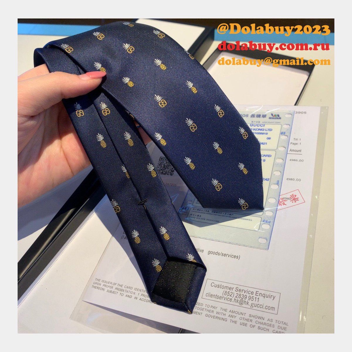 G*u*i pineapple and double gg pattern silk jacquard