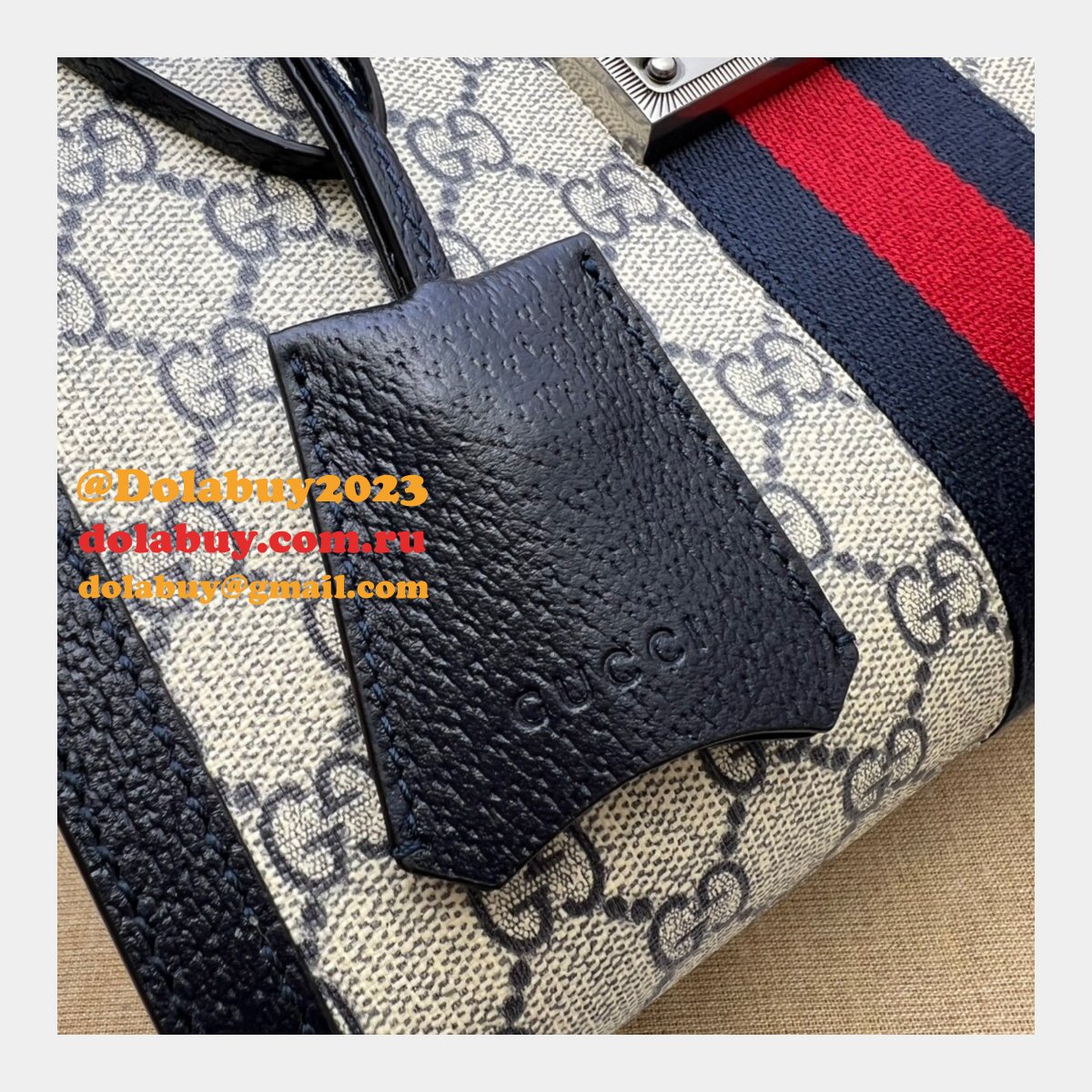 Top Quality Gucci 498156 GG Supreme Padlock Small Shoulder Bag